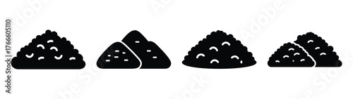 oatmeal minimal flat icon set, black color and white background