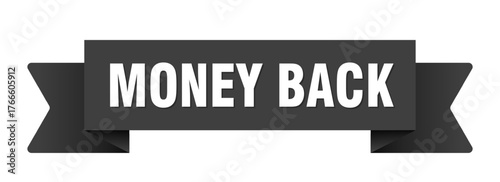 money back ribbon isolated on transparent background. money back ribbon
