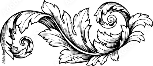 Elegant vintage scrollwork flourish adds ornate beauty and classic design to any creative project needing sophisticated detail and timeless appeal