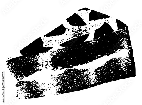 Cake slice breaks apart in splatter