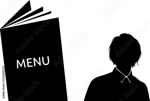 Confident person reviewing menu options, ready to order delicious food at a modern restaurant, planning a delightful dining experience.