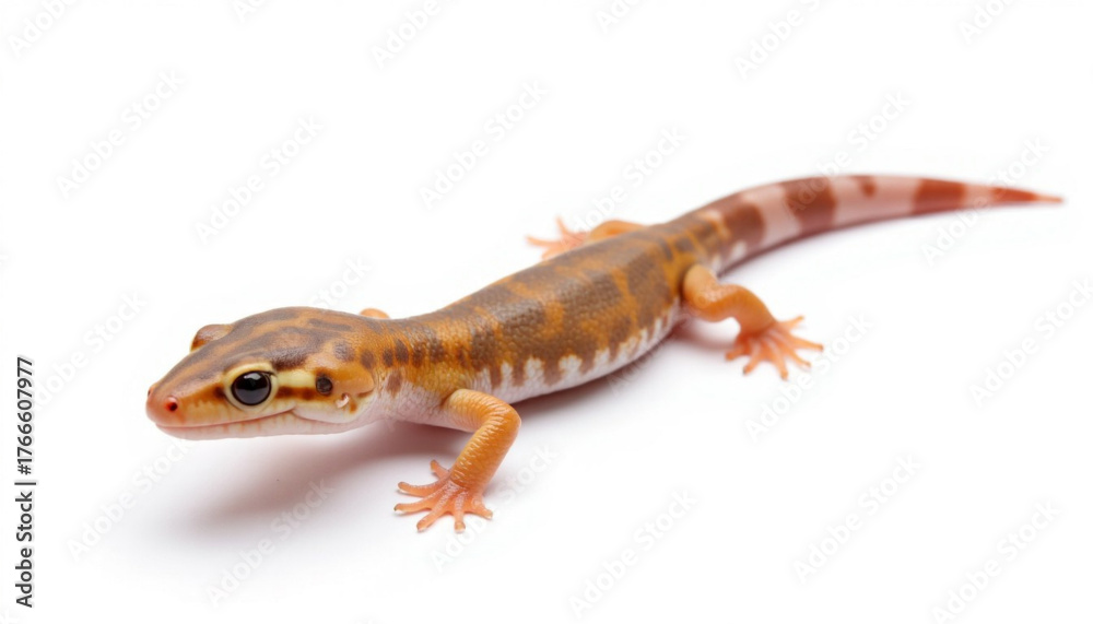 Naklejka premium Spotted salamander crawling on a white background