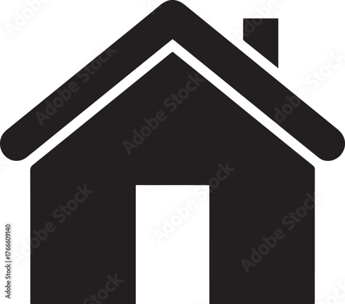 Simple House Silhouette Black and White Home Building Structure Transparent