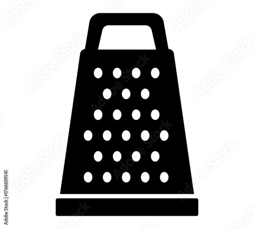 Grater kitchen tool silhouette icon for shredding and food preparation