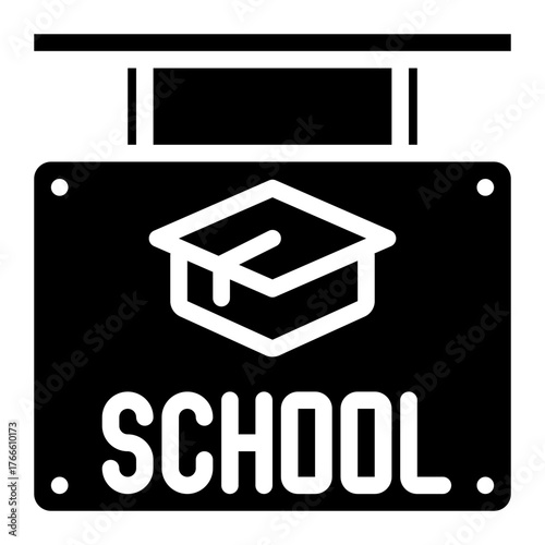 school board sign vector illustration glyph icon