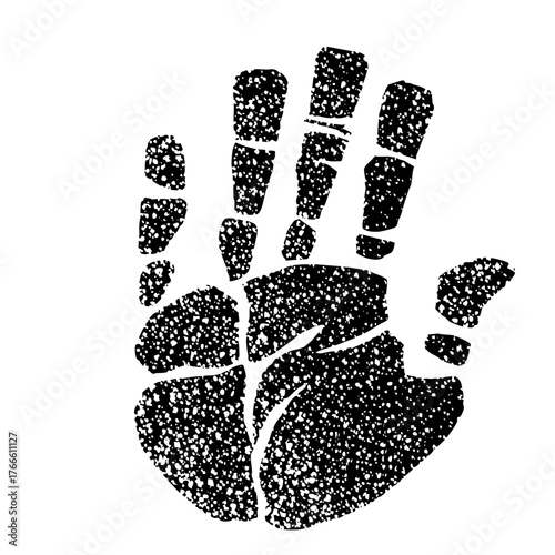 Handprint texture in a graphic design