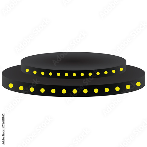 Podium Vector Black Stage with Golden Lights