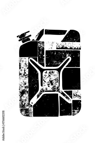 Gas Can Illustrates Distressed Texture for Fuel Storage