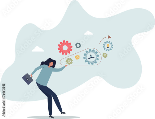 Teamwork gears as business cooperative machinery.process acceleration concept.life and employment of people.