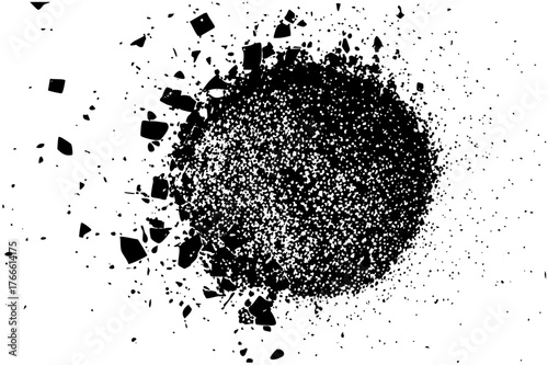 Explosion effect radiates outward from impact point in abstract design