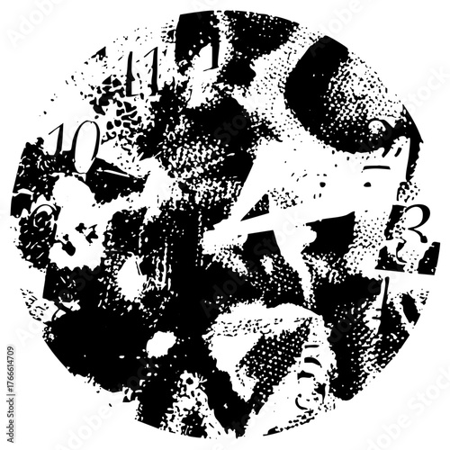 Clock Face Explodes Time Concept