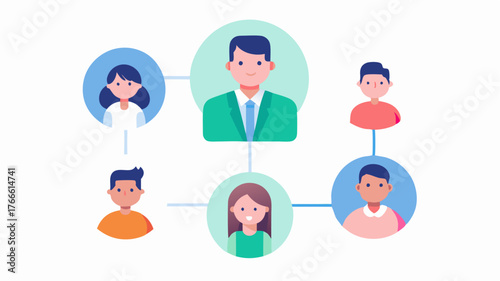 An illustration of a family health management feature allowing multiple family members to be monitored and consulted through a single account.