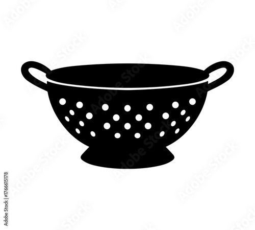 Kitchen colander strainer dual handle silhouette