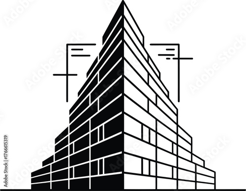 Modern Skyscraper Building Logo with Target Elements