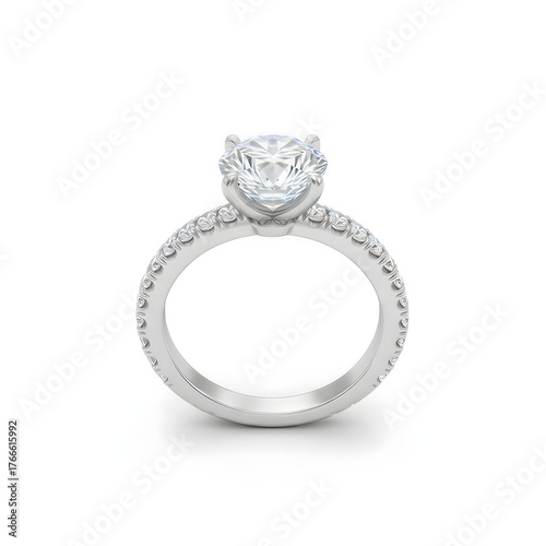 Diamond Ring on White Background
