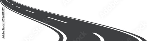 Winding road isolated on white background