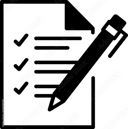 Home schooling icon.pen Solid icon.Education icon set. School, university symbols. Graduation cap, book, globe, teacher, student. Knowledge, learning, study vector pictogram glyphs for web design.