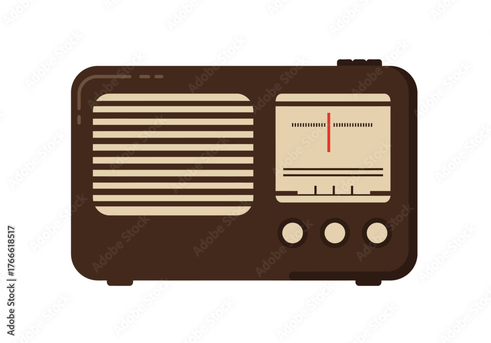 Fototapeta premium Old Radio Receiver Vector Icon Collection