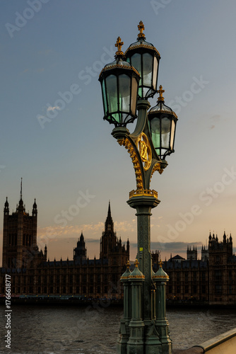 Westminster Bridge Lamp and Houses of Parliament