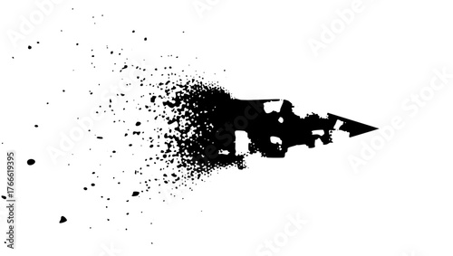 Airplane disintegrating in flight