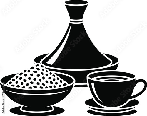 Moroccan Food and Drink Silhouette