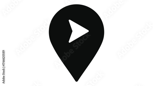 Black map pointer icon on a simple symbol for website or app design vector illustration