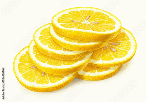 Close-up of Fresh Juicy Lemon Slices
