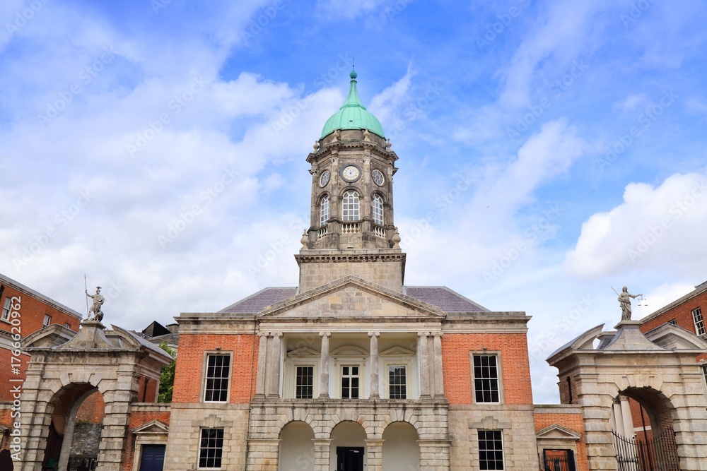 Naklejka premium Dublin Castle, landmark in Dublin, Ireland. Architecture of Dublin.