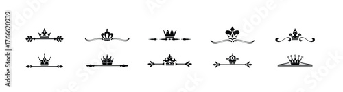 Collection of delicate hand drawn heart and floral divider elements. Collection of delicate hand drawn floral dividers and heart embellishments, vector illustration.