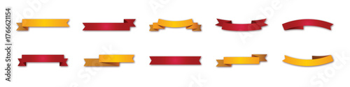 Colourful ribbons collection for graphic design or website decoration different colours and sizes, add festive touch, enhance visual appeal with these vibrant banners and scrolls. vector illustration