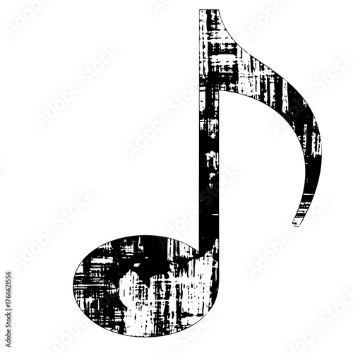 Music note texture within a distressed design