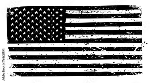 American flag distress in a design