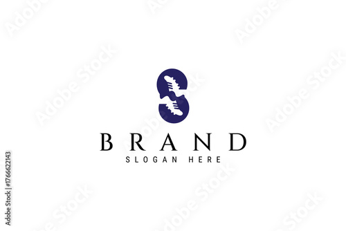 football S logo with unique football boot design combination