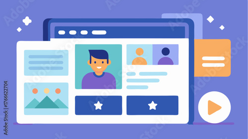 An interactive website design with hover effects on product images displaying quick view options and customer reviews.