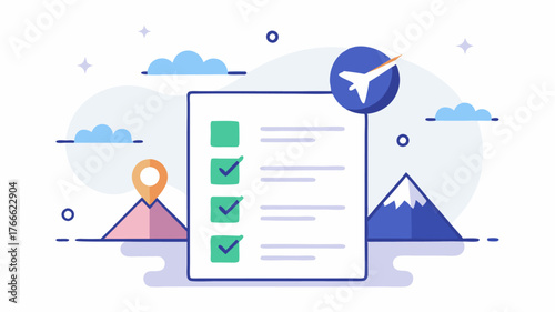 A travel goals feature with a checklist style and minimalist icons for each completed journey or bucket list item.