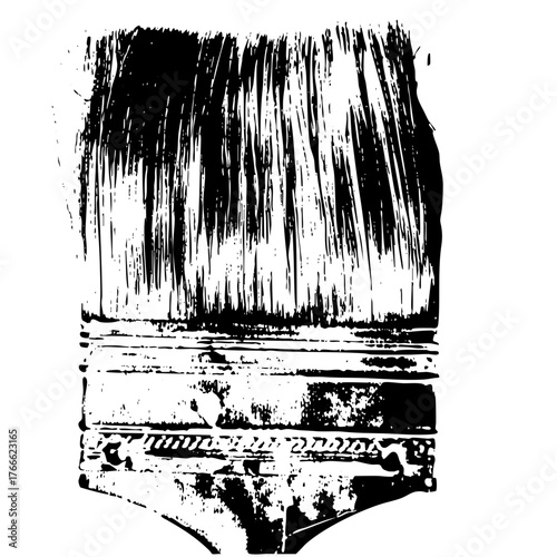 Brushstrokes depict texture in abstract composition