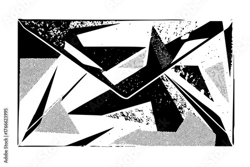 Abstract shapes explode with energy in a dynamic composition