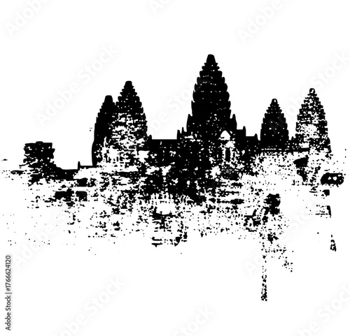 Temple silhouette showcases ancient architecture in a historical landscape