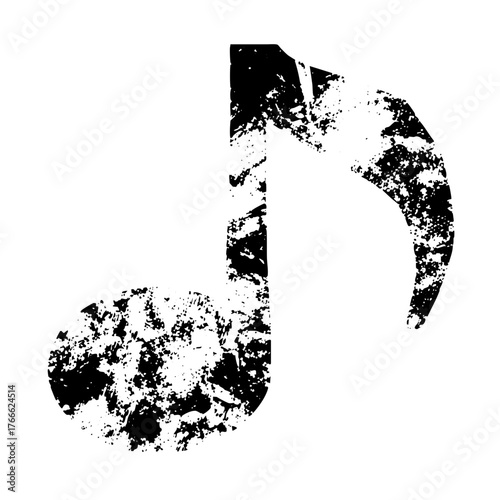 Music Note Illustrates Grunge Texture for Production