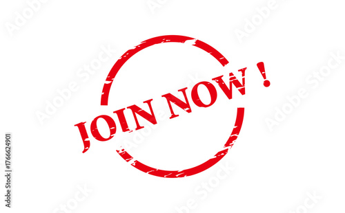 JOIN NOW ! - Red Rubber Stamp with text JOIN NOW !
