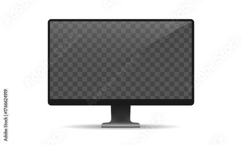 Computer Monitor, Empty Display, Transparent Screen, Mockup, Modern, Device, Vector