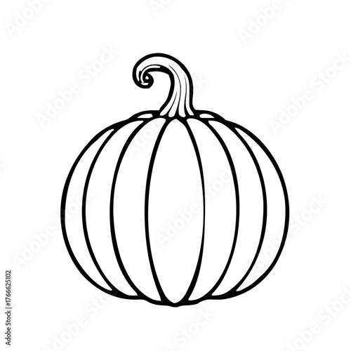 Halloween – Pumpkins & Jack-o-lanterns (BW Outline) – tall pumpkin sly