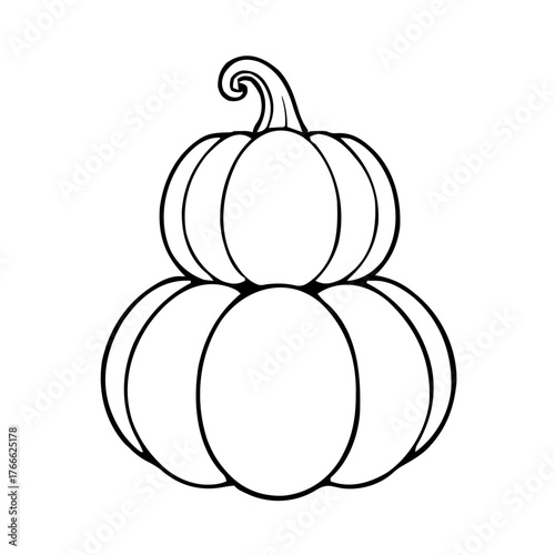 Halloween – Pumpkins & Jack-o-lanterns (BW Outline) – stacked pumpkins sly