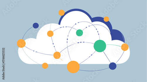 A cloud of swirling data points suggesting the collaborative nature of multiple systems working in unity.