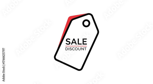 Promotional price tag indicating a sale and discount for shopping
