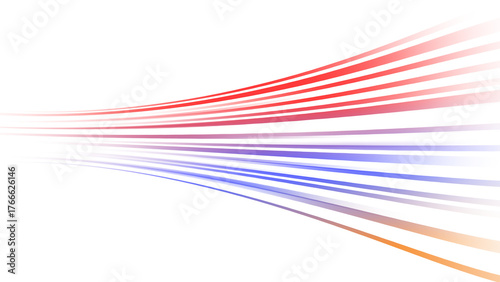 Colorful Curved Light Rays Abstract Background, Red Blue Gradient Wave Lines for Modern Design and Art - abstract background vector