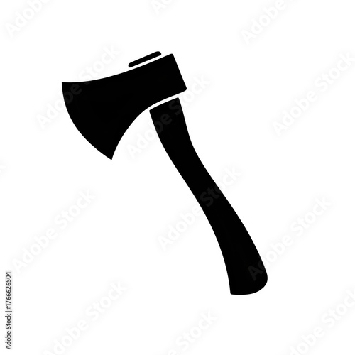 Black silhouette of an axe isolated on transparent background