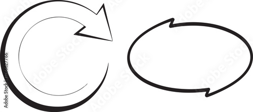 Minimalist Black and White Curved Arrows Illustration