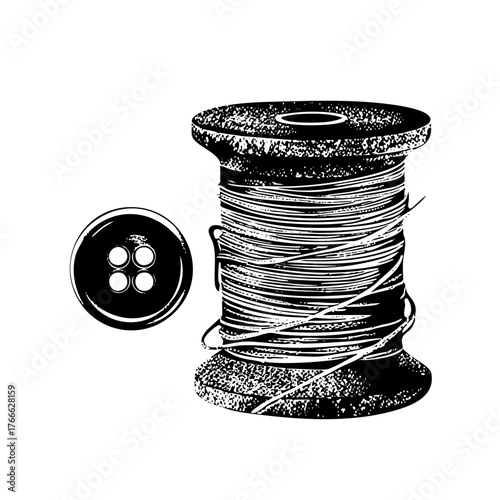 Sewing Supplies Illustrate Craftsmanship in Textile Design