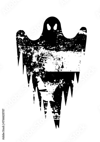 Ghost floats eerily in Halloween darkness